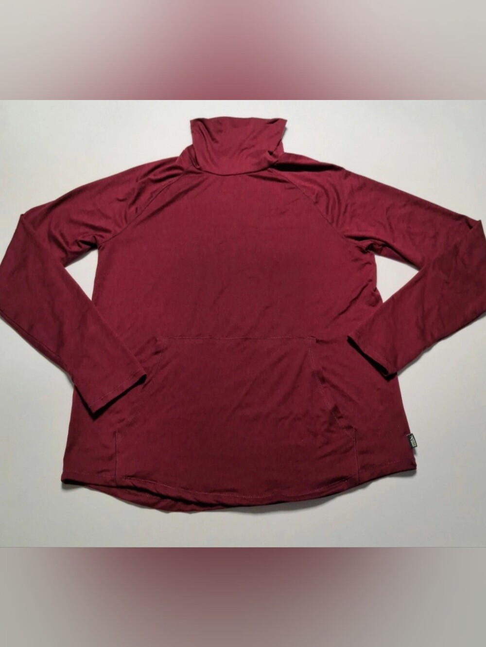 Eddie Bauer Women's Medium Activewear Funnel Neck Red/Maroon Long Sleeves Casual